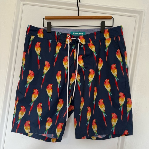 Bonobos Blue and Red Swim Trunks with Elastic Waistband - Picture 14 of 15